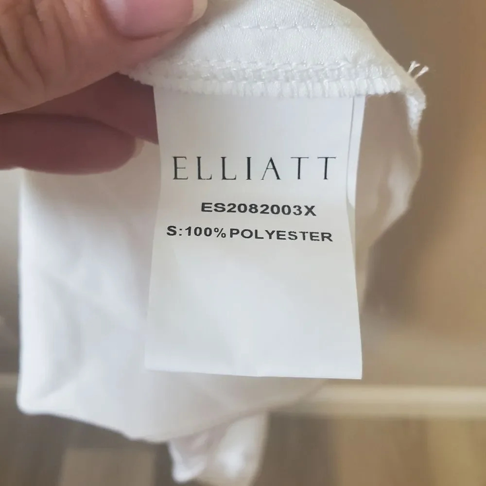 Elliatt White Jacinda Asymmetrical Satin Crystal Strap Dress Size Small - Picture 10 of 15